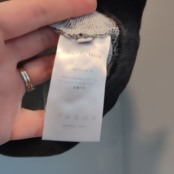 Gentle Herd Women's Sz S Grey Short Sleeve Sweatshirt Roll Hem Oversized Lounge - Picture 8 of 8